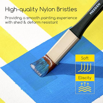 MEEDEN Acrylic Paint Brush Set: 10pcs Art Brushes with Soft Nylon Hair
