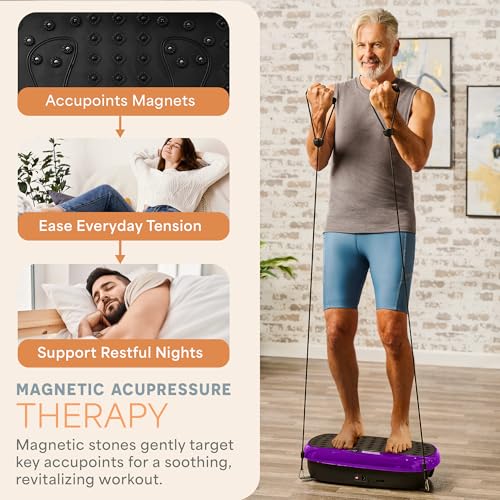 Lifepro HexaPlate Lite Compact Vibration Plate with Magnetic Acupoints - color: Purple