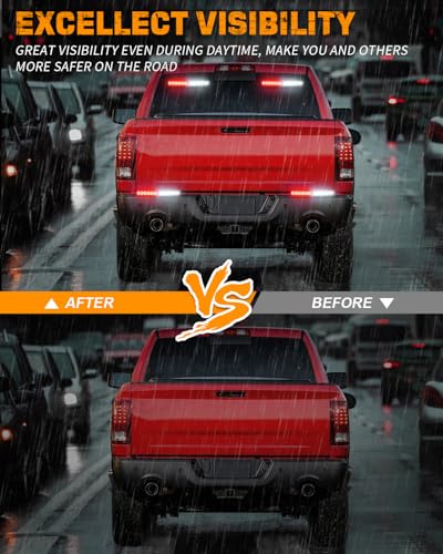XRIDONSEN 2x 10.7 inch Red White Emergency Lights 24 LED Strobe Light Bar - color: Red/White