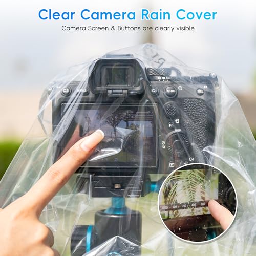 2Pack Camera Rain Cover Clear Waterproof Sleeve for Camera w Lens up to 11" - color: (2Pack)for Most Camera