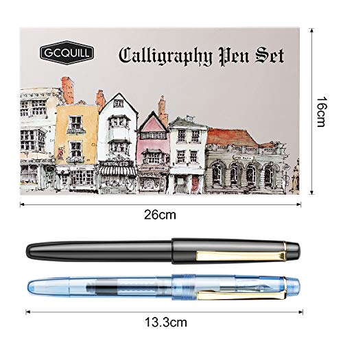 Calligraphy Set Fountain Pens 7 Different Size Nibs and 36 Assorted Ink Cartridges Kit for Calligraphy Lettering - Complete Easy Learning Set for Beginners F736
