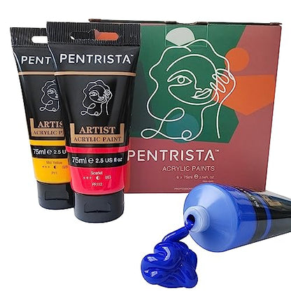 Professional Acrylic Paint Primary Colors,6 Colors(75ml/2.54oz) - color: 6 colors