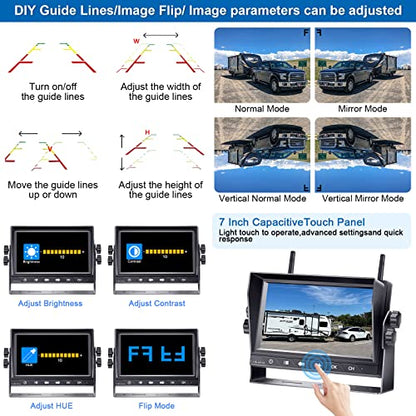 HD 1080P 7 inch RV Wireless Backup Camera: 15-Min Easy to Install - size: 7'' + RV Camera for RV
