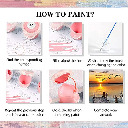 Paintcolor Chicken Paint by Numbers Kit for Adults Beginner - color: chicken