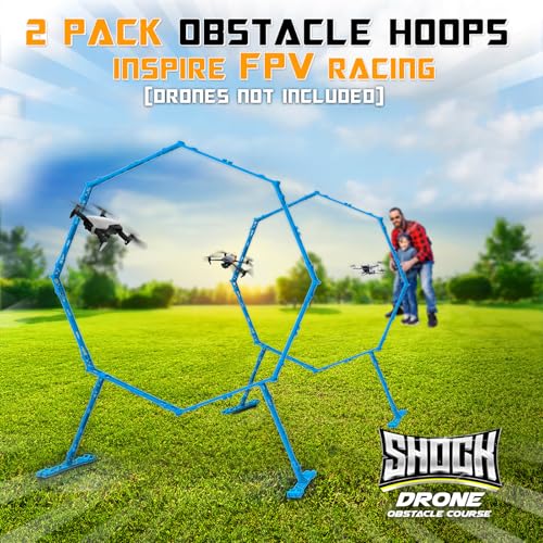 2 Pack Drone Obstacle Course, FPV Racing Drone Loop Gate - color: Blue *2 Pack