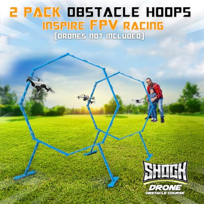 2 Pack Drone Obstacle Course, FPV Racing Drone Loop Gate - color: Blue *2 Pack
