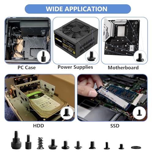 400Pcs Computer Screws Assortment Kit for PC Case/Motherboard/SSD/GPU - size: Screw Set 400PCS