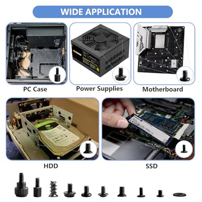 400Pcs Computer Screws Assortment Kit for PC Case/Motherboard/SSD/GPU - size: Screw Set 400PCS