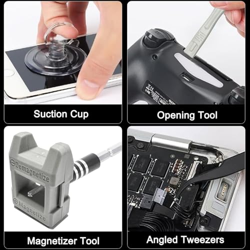 115-in-1 Precision Computer Screwdriver Kit, Laptop Screwdriver Sets with 98 Magnetic Drill Bits, Computer Accessories, Electronics Tool Kit Compatible for Tablet, PC, Phone, PS4 Repair - color: Gray1