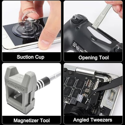 115-in-1 Precision Computer Screwdriver Kit, Laptop Screwdriver Sets with 98 Magnetic Drill Bits, Computer Accessories, Electronics Tool Kit Compatible for Tablet, PC, Phone, PS4 Repair - color: Gray1