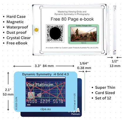 4:3 Directors Viewfinder Set, 12 Layouts, 12 Cards - size: Set - Full 4:3 Only