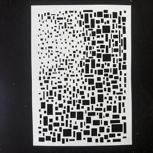 TIAMECH A4 Reusable Abstract Mosaic Square Stencil for Painting - style: Mosaic Square Grid