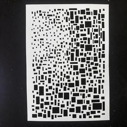 TIAMECH A4 Reusable Abstract Mosaic Square Stencil for Painting - style: Mosaic Square Grid