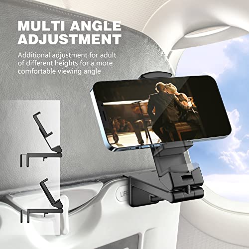 Perilogics Universal Airplane Phone Holder Mount, Plane Travel Essentials - color: Black / Lavender