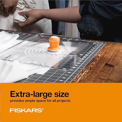 Fiskars 24" x 36" Self Healing Cutting Mat, Extra Large Double-Sided Grid - color: Gray, size: 24"L x 36"W