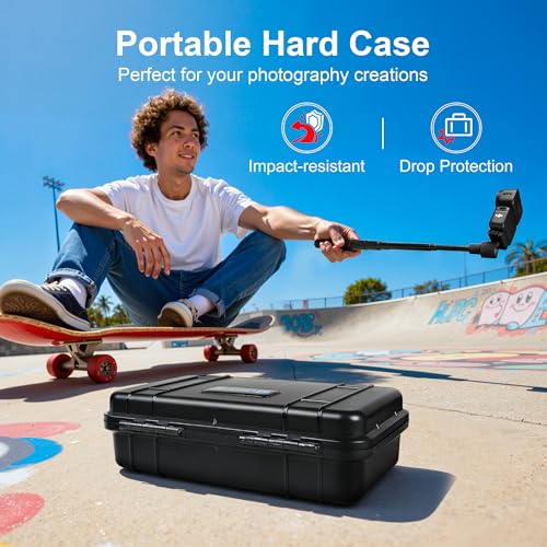 Lekufee Travel Waterproof Hard Case for DJI Osmo Nano Camera, Standard Combo, and Accessories - Black(Bag & Case Only)