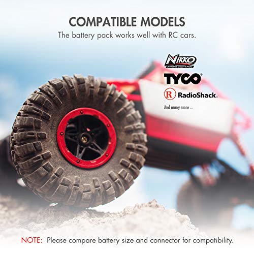 Tenergy 9.6V Flat NiMH Battery Packs for RC Car, High Capacity 8-Cell 2000mAh Rechargeable Battery Pack, Replacement Hobby Battery Pack with Standard Tamiya Connectors - size: 1 Battery Pack