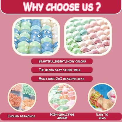 DOTSOPS 4Pcs Fruit Slices Diamond Painting Kits for Adults Round Full Drill - color: Fruit slices
