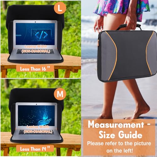 Laptop Sun Shade Laptop Sun Glare Shield Privacy Screen Hood 12-14'' - size: 12-14in
