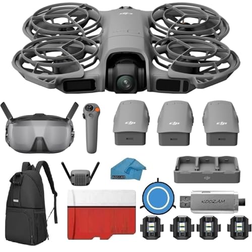 DJI Neo 2 Motion Fly More Combo With RC Motion 3 & Goggles N3, Stable Transmission With Digital Transceiver, 4K Drone for Beginners, FPV Flying, 3 Batteries Bundle
