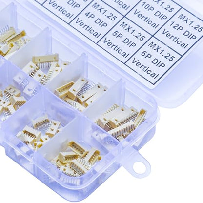 Compatible with Molex 1.25mm Pitch PicoBlade PCB Header Vertical Through Hole 2 3 4 5 6 7 8 9 10 12 Circuits (TC-MX-1.25mm-DIP-VER) - size: Through Hole-Vertical