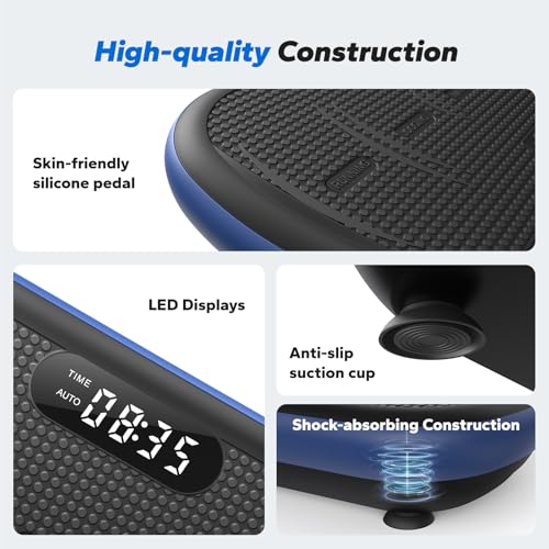 Merach CV40 Curved Vibration Plate Exercise Machine with 440lbs Capacity - color: Blue