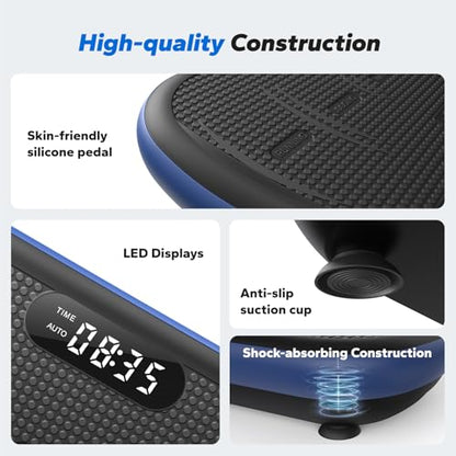 Merach CV40 Curved Vibration Plate Exercise Machine with 440lbs Capacity - color: Blue