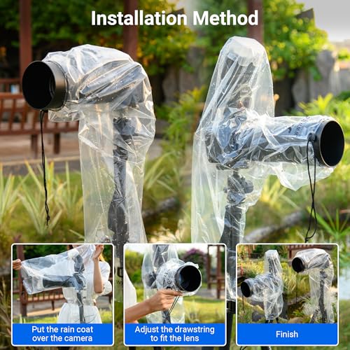 1+1 Clear Camera Rain Cover w/Without Flash for Camera + Lens up to 18" - color: (2Pack)for Camera w/without Flash