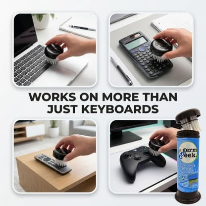 Germ Geek Keyboard & Electronics Cleaning Kit | Patented Precision Brush | Multi-Purpose Tool for Laptop Phone & AirPods | USA-Made, Eco-Friendly & Safe Computer Cleaner - size: 1