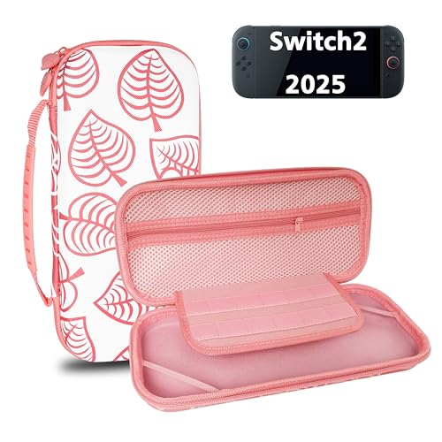 TIKOdirect Carrying Case for Nintendo Switch 2(2025), Shockproof Portable Travel Bag with 12 Game Card Slots Inner Storage Bag for Switch 2 Console Joy-Con & Accessories, Animal Crossing Pink - color: Pink