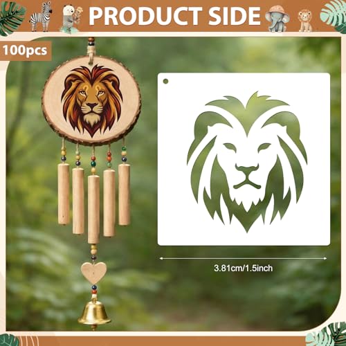 Fainne 100 Pcs 1.5 Inch Animals Theme Small Stencils for Crafts - style: Animals