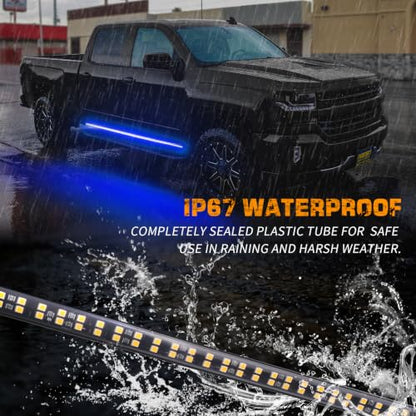 XRIDONSEN 2 Pack 70 inch Blue Emergency Lights 864 LED Running Board Lights - color: Blue