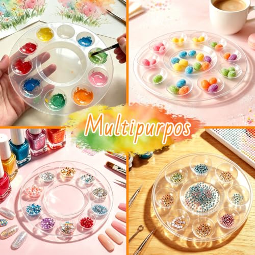 4 PCS Clear Paint Tray Palettes,Plastic Paint Pallets for Kids or Adults ﻿ - color: 4 Pcs Clear