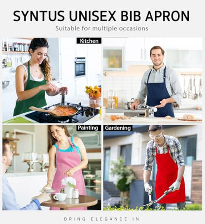 Syntus 12 Pack Apron with 2 Pockets for Men Women, Polyester, Multi-Color - color: Multicolor