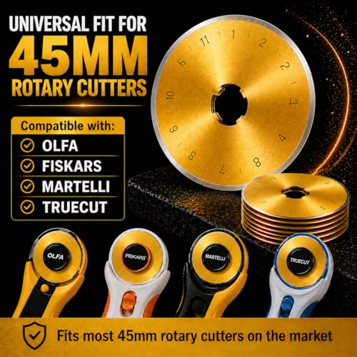 SKS-7 Titanium Coated 40 Packs 45mm Rotary Cutter Blades - color: 45MM 50PCS