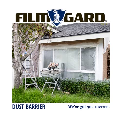 Film-Gard 10' x 100' 4mil Construction Plastic Sheeting and 35" x 100' Trimaco X-Board Paint & Remodel Surface Protector