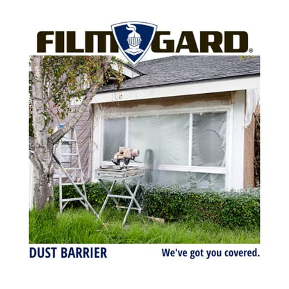 Film-Gard 10' x 100' 4mil Construction Plastic Sheeting and 35" x 100' Trimaco X-Board Paint & Remodel Surface Protector