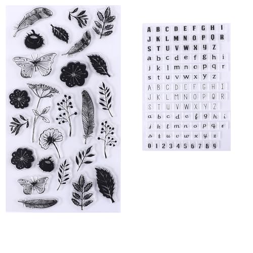 352 Pieces Acrylic Stamp Blocks Tools Set Include 339 Clear Stamp Blocks, 8 Pcs Colorful Craft Ink Pad 5 Pcs Clear Stamping Blocksfor Scrapbooking Card Making DIY