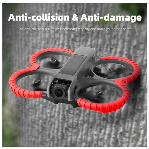 Propeller Guard Protector Accessories for DJI Avata 2, Prop Bumper Drone Anti-Collision Scratch-proof Protection,Fly Combo Protective Cover Ring(Red) - color: Red