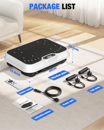 Bigzzia Vibration Plate Exercise Machine for Lymphatic Drainage & Fitness - color: White