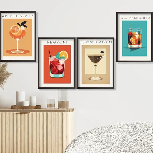 4 Pack Small Framed Paint by Numbers Kit for Adults Beginner 8x12 Inch - color: Cocktail