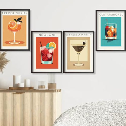 4 Pack Small Framed Paint by Numbers Kit for Adults Beginner 8x12 Inch - color: Cocktail
