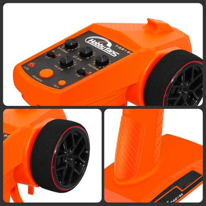 RC Remote Control 4CH 2.4G Transmitter with Receiver and Lanyard for RC Car Crawler Boat, Orange - color: Orange