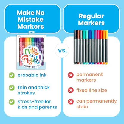 Ooly Make No Mistake Erasable Markers, Set of 12 - color: Erasable