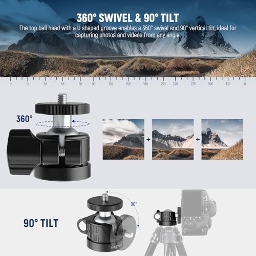 NEEWER Basics Mini Ball Head, Portable Tripod Head Camera Mount Adapter - style: GM01