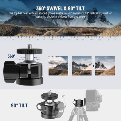 NEEWER Basics Mini Ball Head, Portable Tripod Head Camera Mount Adapter - style: GM01