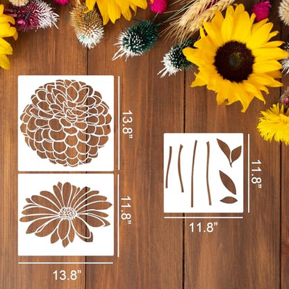 Large Flower Stencils for Walls 14inch Floral Stencils - style: Flowers