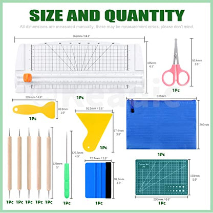 Keadic 31Pcs Professional Model Tools Compatible with Vinyl Weeding Tool Includes Paper Trimmer Cutting Board Utility Knife with Blades, Hobby Building Tools Craft Set