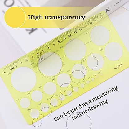 LOKUNN Circle Template Circle Round Stencil Templates Round Hole - color: 1 pcs yellow