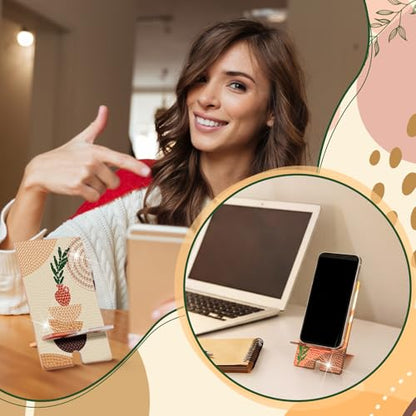 Saillong 6 Pcs Boho Diamond Art Cell Phone Stand 5.5" DIY Full Drill - style: Boho
